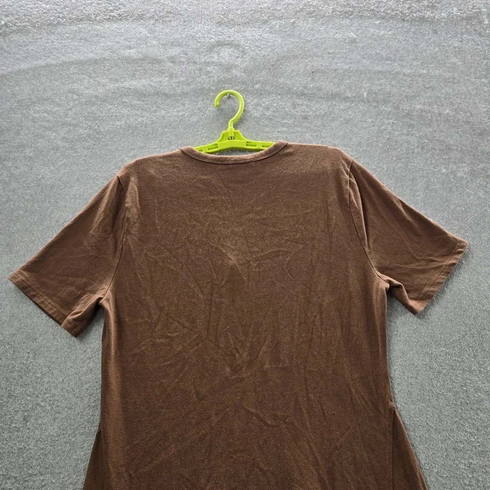 VINTAGE Abercrombie & Fitch Women Dress LT Brown Maxi Short Sleeve Y2K